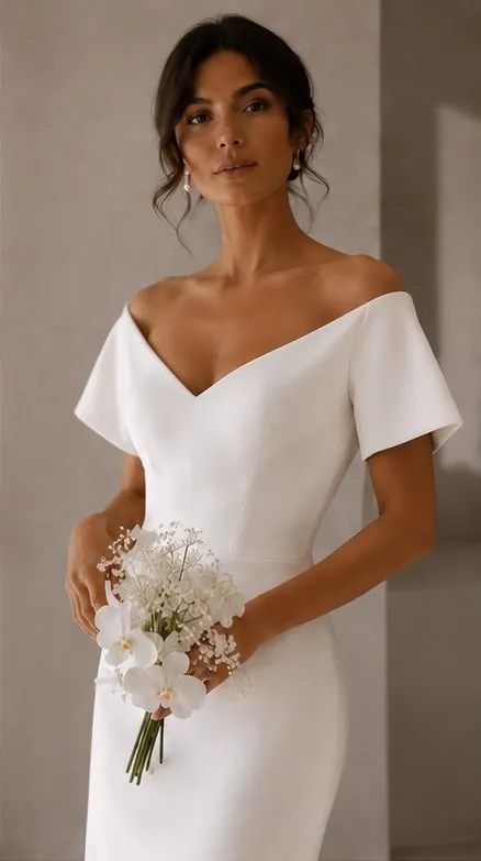 Amalia wedding gown bodice and neckline detail