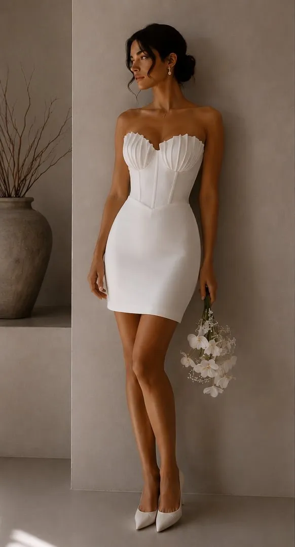 Colette made-to-measure wedding gown in wedding satin, full length front view