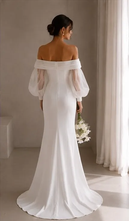 Delphine wedding gown seen from the back