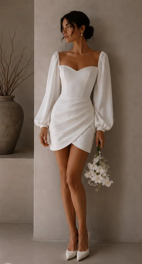 Fiorella made-to-measure wedding gown in wedding satin, full length front view