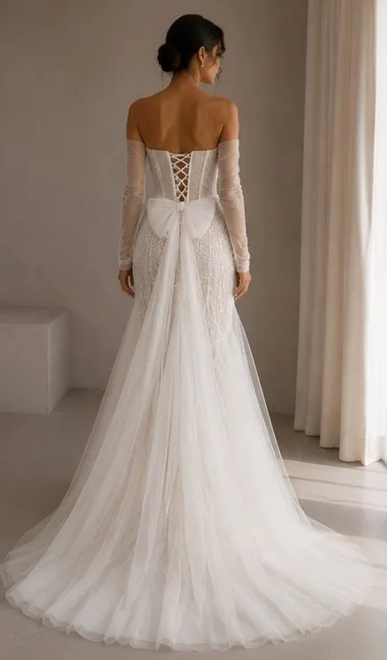 Leocadia wedding gown seen from the back