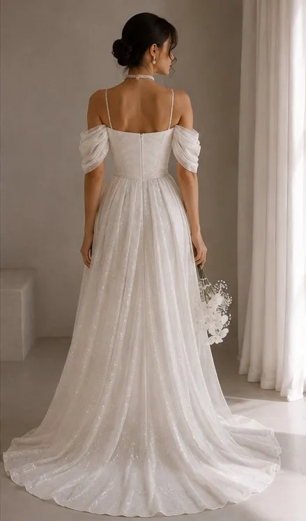 Theodora wedding gown seen from the back