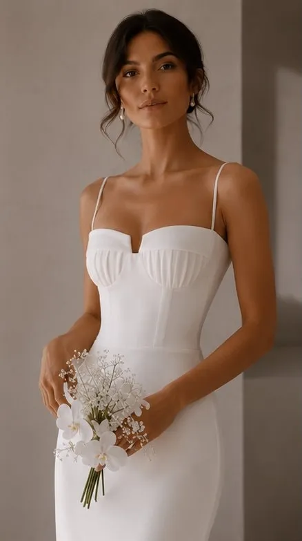Verena wedding gown bodice and neckline detail